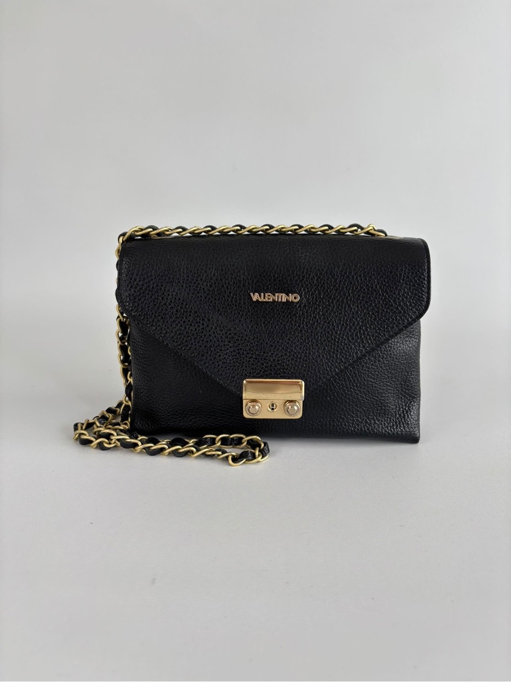 Valentino by Mario valentino Black Isabelle Leather Chain Crossbody bag